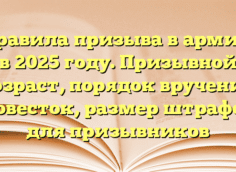 Правила призыва в армию в 2025 году. Призывной возраст, порядок вручения повесток, размер штрафов для призывников